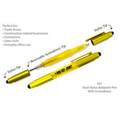 Dual Stylus Ballpoint Pen With Screwdriver Tips -Yellow